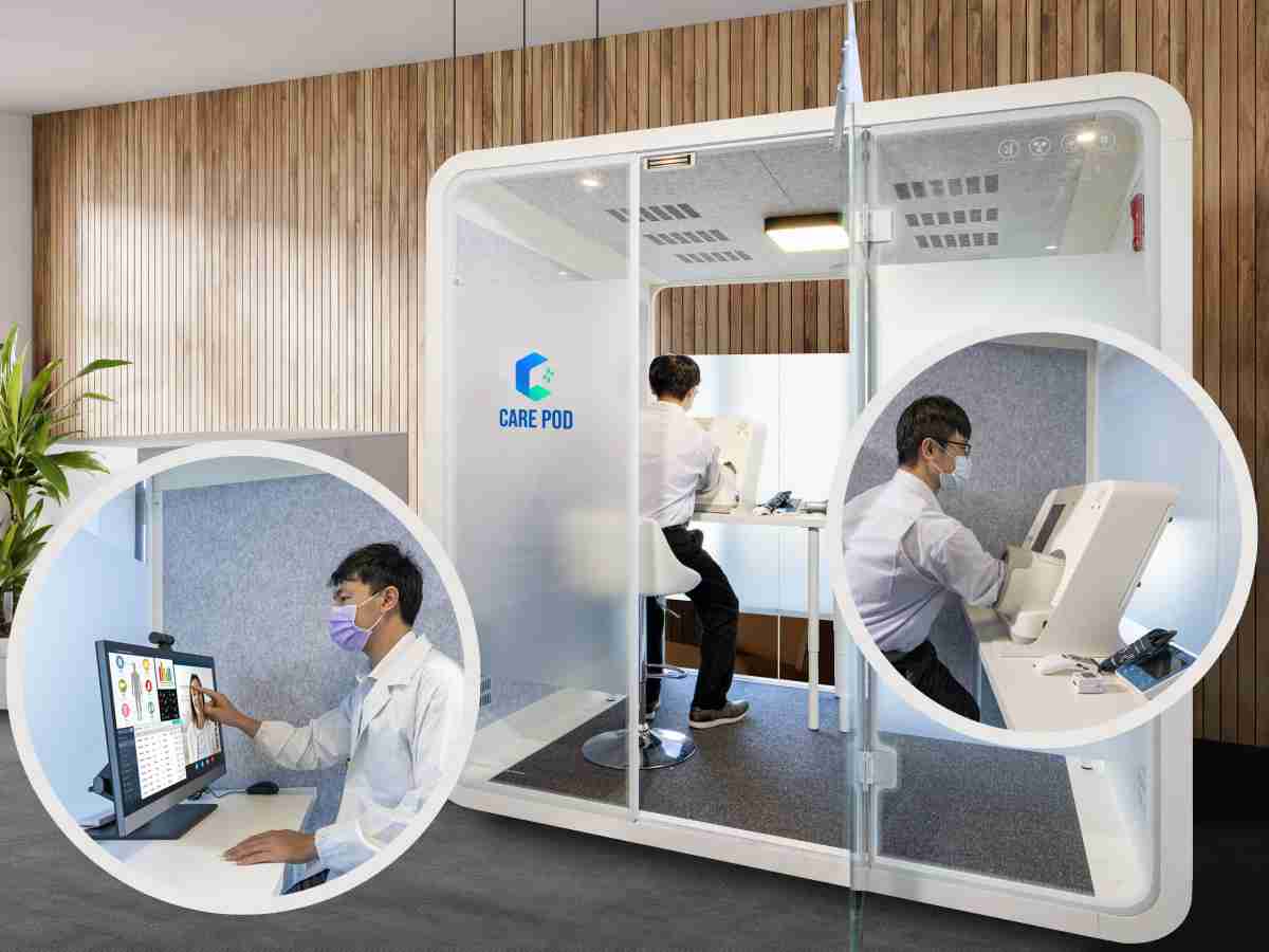 达擎于医疗科技展中展出＂远距诊疗舱＂，，以因应医疗数字化及社会高龄化趋势下、、复诊及慢性病患等族群对于远距看诊需求逐渐升高所推出的创新整合方案。。。多功能合一、、高隐私性的远距诊疗舱可根据病患端与医师端的不同需求，，提供弹性化及客制化功能，，节省医生和病患的精力及时间